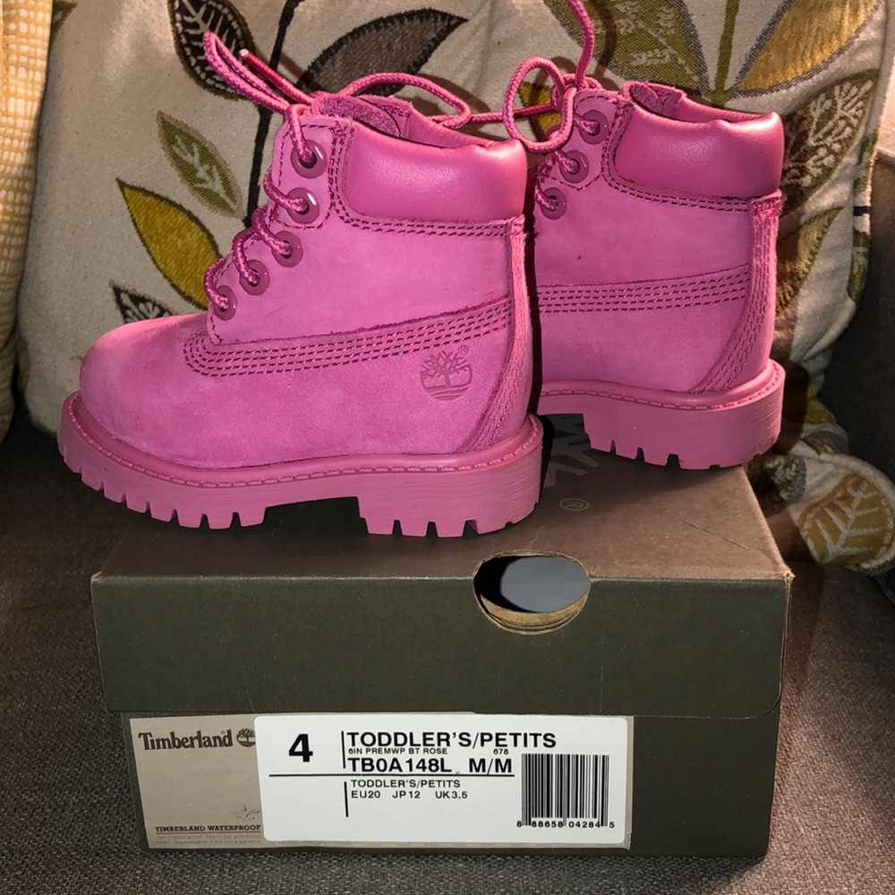 Girls Pink Timberlands